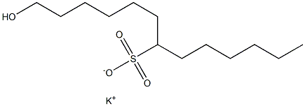 1-Hydroxytridecane-7-sulfonic acid potassium salt Structure