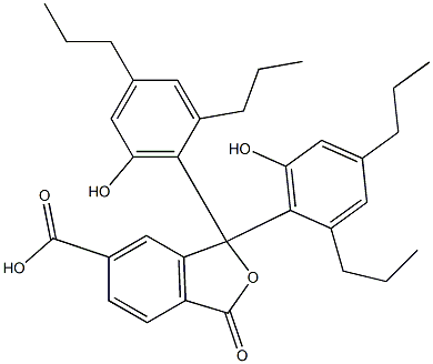 1,3-Dihydro-1,1-bis(6-hydroxy-2,4-dipropylphenyl)-3-oxoisobenzofuran-6-carboxylic acid 结构式
