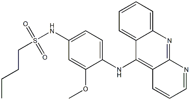 N-[4-[[Benzo[b][1,8]naphthyridin-5-yl]amino]-3-methoxyphenyl]-1-butanesulfonamide Struktur