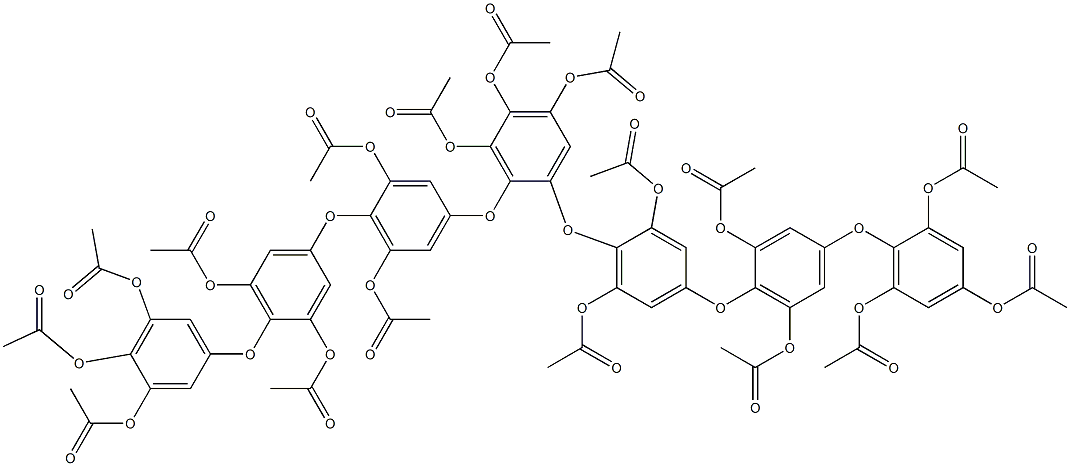 1-[4-[4-(2,4,6-Triacetoxyphenoxy)-2,6-diacetoxyphenoxy]-2,6-diacetoxyphenoxy]-2-[4-[4-(3,4,5-triacetoxyphenoxy)-3,5-diacetoxyphenoxy]-3,5-diacetoxyphenoxy]-3,4,5-triacetoxybenzene,,结构式