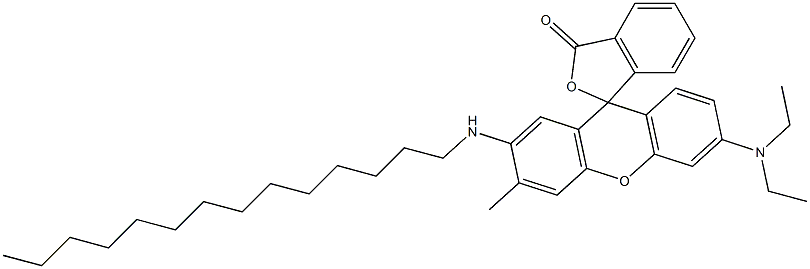 3'-Diethylamino-6'-methyl-7'-tetradecylaminospiro[isobenzofuran-1(3H),9'-[9H]xanthen]-3-one,,结构式