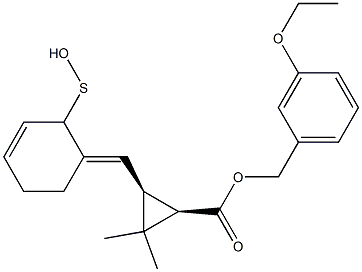 (1R,3S)-2,2-Dimethyl-3-[[(3E)-2,3,4,5-tetrahydro-2-oxothiophen]-3-ylidenemethyl]cyclopropane-1-carboxylic acid-3-ethoxybenzyl ester Structure