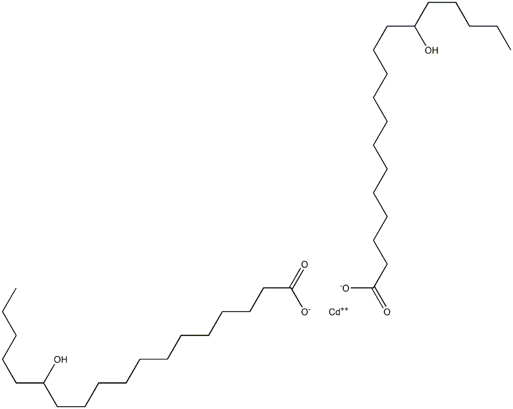 Bis(13-hydroxyoctadecanoic acid)cadmium salt Structure