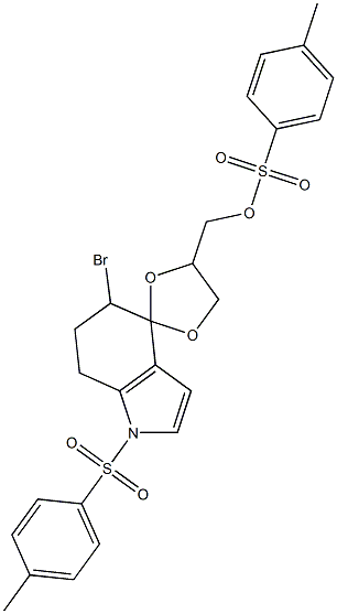  5-Bromo-1-tosyl-4'-tosyloxymethylspiro[4,5,6,7-tetrahydro-1H-indole-4,2'-[1,3]dioxolane]