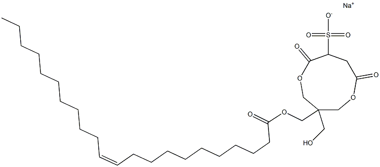 1-[[[(Z)-1-オキソ-11-ドコセン-1-イル]オキシ]メチル]-1-(ヒドロキシメチル)-4,7-ジオキソ-3,8-ジオキサシクロノナン-6-スルホン酸ナトリウム 化学構造式