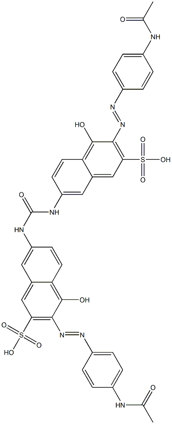 7,7'-(Carbonylbisimino)bis[3-[4-(acetylamino)phenylazo]-4-hydroxy-2-naphthalenesulfonic acid] Structure