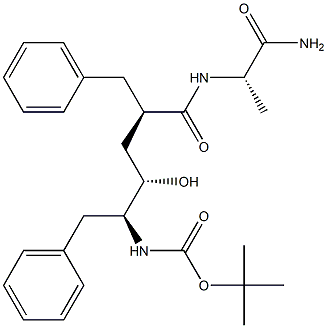 (S)-2-[[(2R,4S,5S)-5-(tert-Butoxycarbonylamino)-2-benzyl-4-hydroxy-6-phenylhexanoyl]amino]propionamide Structure