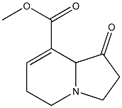 1,2,3,5,6,8a-ヘキサヒドロ-1-オキソインドリジン-8-カルボン酸メチル 化学構造式