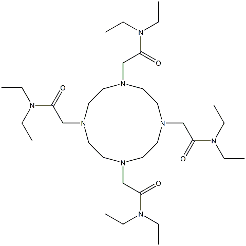 1,4,7,10-テトラアザシクロドデカン-1,4,7,10-テトラキス(N,N-ジエチルアセトアミド) 化学構造式