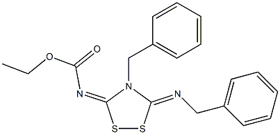 3-[(Ethoxycarbonyl)imino]-4-benzyl-5-(benzylimino)-1,2,4-dithiazolidine,,结构式