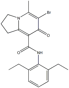 6-Bromo-1,2,3,7-tetrahydro-5-methyl-7-oxo-N-(2,6-diethylphenyl)indolizine-8-carboxamide 结构式