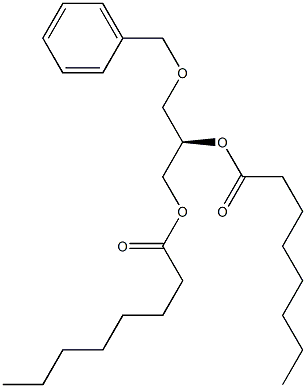 [R,(-)]-3-O-ベンジル-1-O,2-O-ジオクタノイル-D-グリセロール 化学構造式
