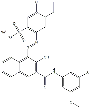 3-Chloro-4-ethyl-6-[[3-[[(3-chloro-5-methoxyphenyl)amino]carbonyl]-2-hydroxy-1-naphtyl]azo]benzenesulfonic acid sodium salt