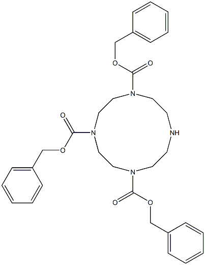 1,4,7-Tris(benzyloxycarbonyl)-1,4,7,10-tetraazacyclododecane Struktur
