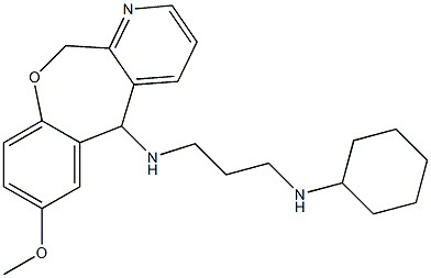 5,11-Dihydro-5-(3-cyclohexylaminopropylamino)-7-methoxy[1]benzoxepino[3,4-b]pyridine Struktur