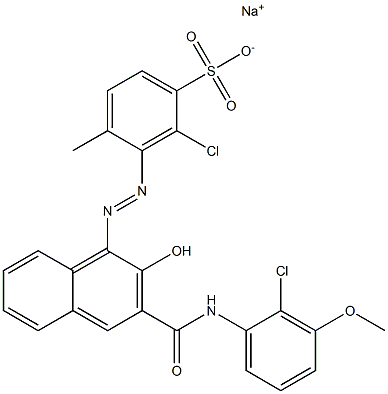 2-Chloro-4-methyl-3-[[3-[[(2-chloro-3-methoxyphenyl)amino]carbonyl]-2-hydroxy-1-naphtyl]azo]benzenesulfonic acid sodium salt