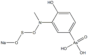 [3-(Sodiooxythiooxymethylamino)-4-hydroxyphenyl]arsonic acid Structure