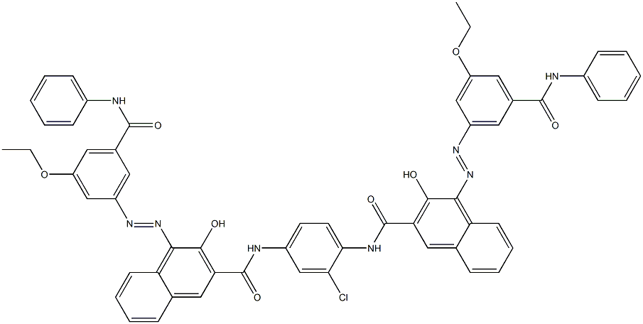 N,N'-(2-Chloro-1,4-phenylene)bis[4-[[3-ethoxy-5-(phenylcarbamoyl)phenyl]azo]-3-hydroxy-2-naphthalenecarboxamide] Structure