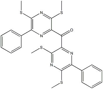 フェニル[2,6-ビス(メチルチオ)ピラジン-3-イル]ケトン 化学構造式
