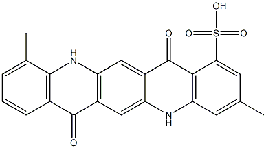5,7,12,14-テトラヒドロ-3,11-ジメチル-7,14-ジオキソキノ[2,3-b]アクリジン-1-スルホン酸 化学構造式