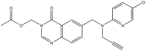 3-Acetyloxymethyl-6-[N-(5-chloro-2-pyridinyl)-N-(2-propynyl)aminomethyl]quinazolin-4(3H)-one Structure