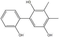 3,4-ジメチル-1,1'-ビフェニル-2,2',5-トリオール 化学構造式