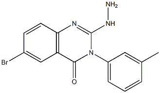 2-Hydrazino-3-(3-methylphenyl)-6-bromoquinazolin-4(3H)-one,,结构式