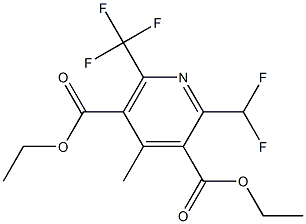 2-Difluoromethyl-6-(trifluoromethyl)-4-methylpyridine-3,5-dicarboxylic acid diethyl ester 结构式