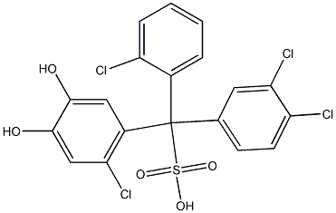 (2-Chlorophenyl)(3,4-dichlorophenyl)(6-chloro-3,4-dihydroxyphenyl)methanesulfonic acid