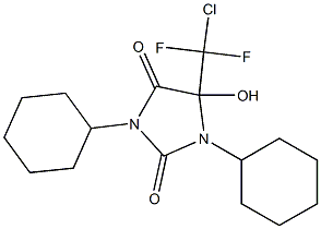 5-ヒドロキシ-5-(クロロジフルオロメチル)-1,3-ジシクロヘキシル-1H-イミダゾール-2,4(3H,5H)-ジオン 化学構造式