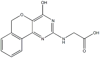 (1-ヒドロキシ-9H-2,4-ジアザ-10-オキサフェナントレン-3-イルアミノ)酢酸 化学構造式