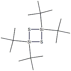 2,2,4,4-テトラキス(1,1-ジメチルエチル)-1,3-ジチア-2,4-ジシラシクロブタン 化学構造式