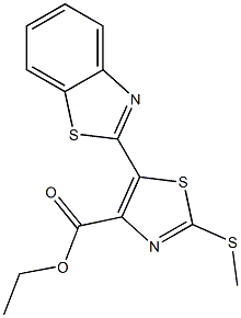 5-(Benzothiazol-2-yl)-2-(methylthio)thiazole-4-carboxylic acid ethyl ester Structure