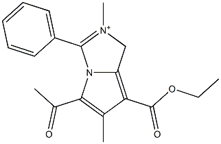  5-Acetyl-7-ethoxycarbonyl-2,6-dimethyl-3-(phenyl)-1H-pyrrolo[1,2-c]imidazol-2-ium