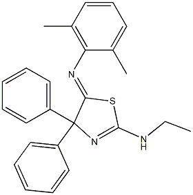 2-(Ethylamino)-5-(2,6-dimethylphenylimino)-4,4-diphenyl-2-thiazoline Structure