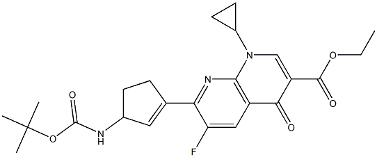 1,4-Dihydro-6-fluoro-7-[3-[(tert-butyloxy)carbonylamino]-1-cyclopenten-1-yl]-4-oxo-1-cyclopropyl-1,8-naphthyridine-3-carboxylic acid ethyl ester|