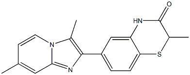 6-(3,7-Dimethyl-imidazo[1,2-a]pyridin-2-yl)-2-methyl-2H-1,4-benzothiazin-3(4H)-one 结构式