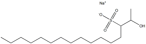 2-Hydroxyhexadecane-3-sulfonic acid sodium salt,,结构式