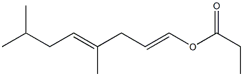 プロピオン酸4,7-ジメチル-1,4-オクタジエニル 化学構造式