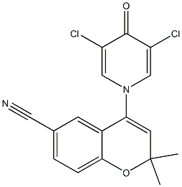 2,2-Dimethyl-4-[(3,5-dichloro-4-oxo-1,4-dihydropyridin)-1-yl]-2H-1-benzopyran-6-carbonitrile