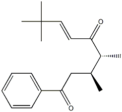 (3S,4R,6E)-3,4,8,8-テトラメチル-1-フェニル-6-ノネン-1,5-ジオン 化学構造式