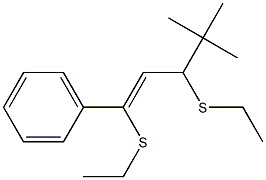 (Z)-1,3-Bis(ethylthio)-1-phenyl-4,4-dimethyl-1-pentene Structure