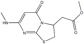 2,3-Dihydro-7-methylamino-5-oxo-5H-thiazolo[3,2-a]pyrimidine-3-acetic acid methyl ester,,结构式