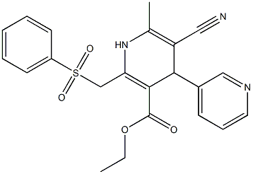 5-Cyano-1,4-dihydro-6-methyl-2-[phenylsulfonylmethyl]-4-(3-pyridinyl)pyridine-3-carboxylic acid ethyl ester|