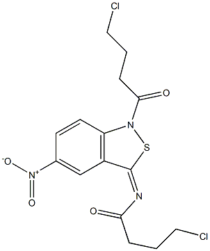 5-ニトロ-1-(4-クロロブチリル)-3(1H)-(4-クロロブチリル)イミノ-2,1-ベンゾイソチアゾール 化学構造式