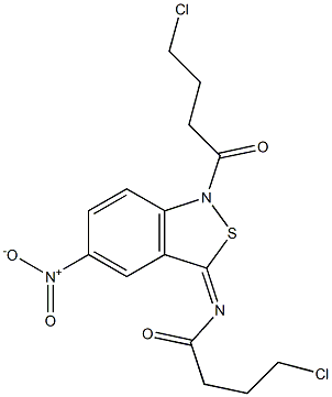 5-Nitro-1-(4-chlorobutyryl)-3(1H)-(4-chlorobutyryl)imino-2,1-benzisothiazole Structure