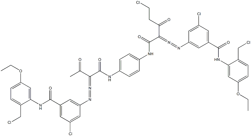 3,3'-[2-(Chloromethyl)-1,4-phenylenebis[iminocarbonyl(acetylmethylene)azo]]bis[N-[2-(chloromethyl)-5-ethoxyphenyl]-5-chlorobenzamide] Structure