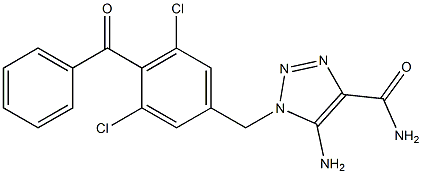 5-Amino-1-[4-benzoyl-3,5-dichlorobenzyl]-1H-1,2,3-triazole-4-carboxamide,,结构式