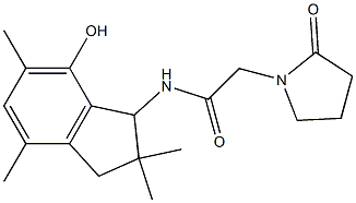 1-[2-[[(2,3-Dihydro-7-hydroxy-2,2,4,6-tetramethyl-1H-inden)-1-yl]amino]-2-oxoethyl]pyrrolidin-2-one Structure