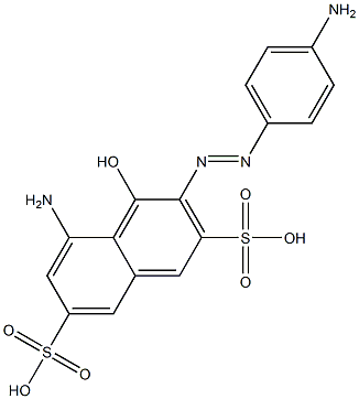 5-Amino-3-(p-aminophenylazo)-4-hydroxy-2,7-naphthalenedisulfonic acid Structure